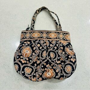 VERA BRADLEY/ Morgan Caffe Latte/ Quilted Cotton/Bucket Style Shoulder Bag/Vtg